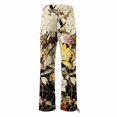 thumbnail image 5 of Women's Casual Pants Women'S Boho Wide Leg Palazzo Pants Womens Cotton Casual Loose Pants Comfy Work Pants With Long Casual Wide Leg,Yellow Women's Casual Pants L, 5 of 5