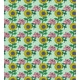 thumbnail image 3 of Ambesonne Flower Duvet Cover Sets, Sunflower and Roses, 2-Queen, Mint Green Multicolor, 3 of 7