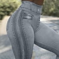 thumbnail image 2 of Uqiangy Booty Lifting Leggings For Women Prints Yoga Pants Yoga Pants Palazzo Pants For Women Dressy High Waist Pants Women Tummy Control Threaded Tight Yoga Pants Gray XL, 2 of 8