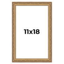11x18 Frame Gold Solid Wood Picture Frame Width 1.25 Inches | Interior Frame Depth 0.375 Inches |