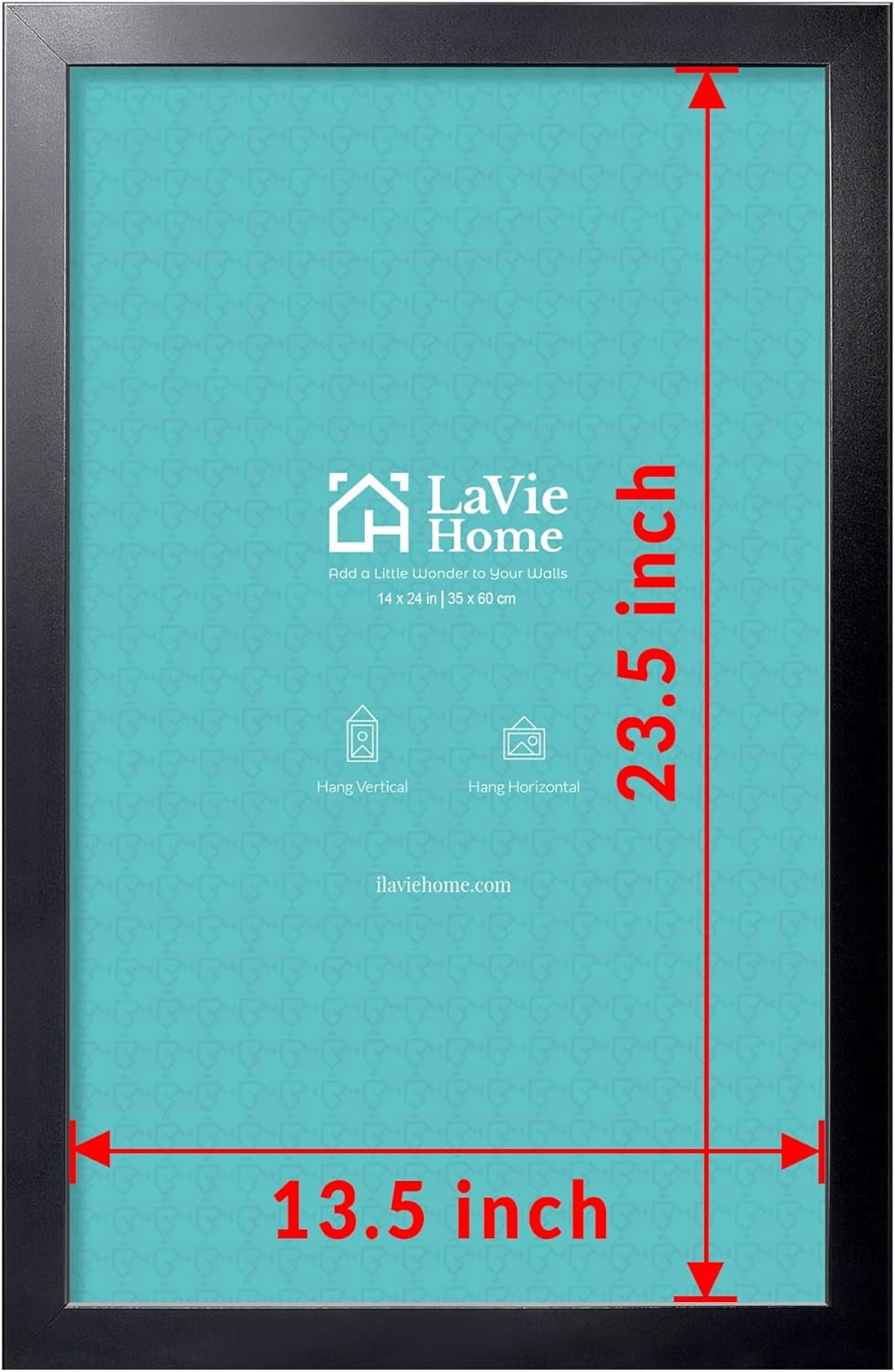 14 x 24 Picture Frame, 24x14 Poster Frame with High Definition Plexiglass, Horizontal or Vertical Wall Gallery Poster Frames Suitable for Photos, Artworks, Posters,Puzzle, Black 1pc