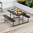 thumbnail image 1 of Costway Picnic Table Bench Set for 2-4 People Outdoor Rectangular Camping Dining Table Black, 1 of 10