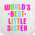 thumbnail image 4 of Inktastic Worlds Best Little Sister Girls Baby Bib, 4 of 4