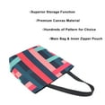 thumbnail image 3 of FORMRS Womens Canvas Tote Bag with Zipper Inner Pocket Shoulder Handbag, Navy Blue Stripes, 3 of 7