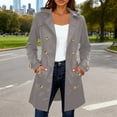 thumbnail image 2 of jtjvou Womens Double Breasted Trench Coats Mid-Length Belted Overcoat Windproof Hooded Jacket Classic Lapel Coat Fall Jackets Gray M, 2 of 8