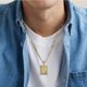 thumbnail image 2 of Initial pendant letter necklace Women's gold chain square letter necklace whip chain necklace, 2 of 3
