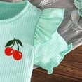 thumbnail image 6 of KPOPLK Infant Toddler Baby Girl Clothes Outfits,2 Pieces Cute Summer Short Sleeves T-Shirt Tops+Shorts Set 6M-3T(12-18 Months,Green), 6 of 7
