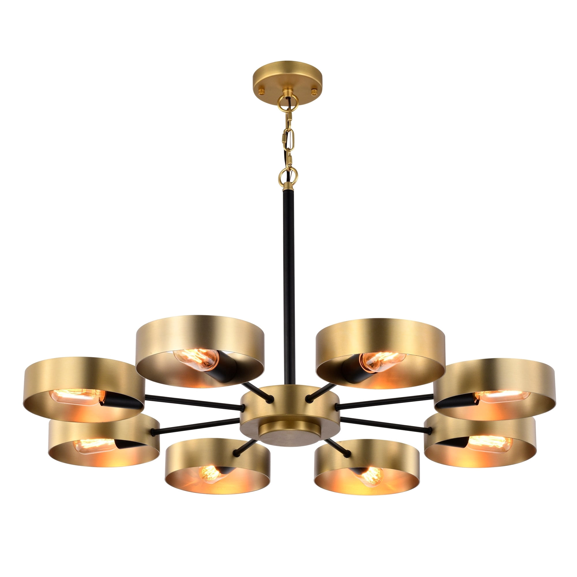 Vibiana 32 in. 8-Light Indoor Satin Brass Finish Chandelier with Light Kit