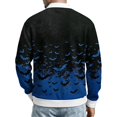 thumbnail image 6 of JULMCOMO Halloween Waffle Polo Shirts for Men All Over Bat Print Long Sleeve Collared Loose Fit Casual Golf Shirts Holiday Party Tops Blue L, 6 of 6