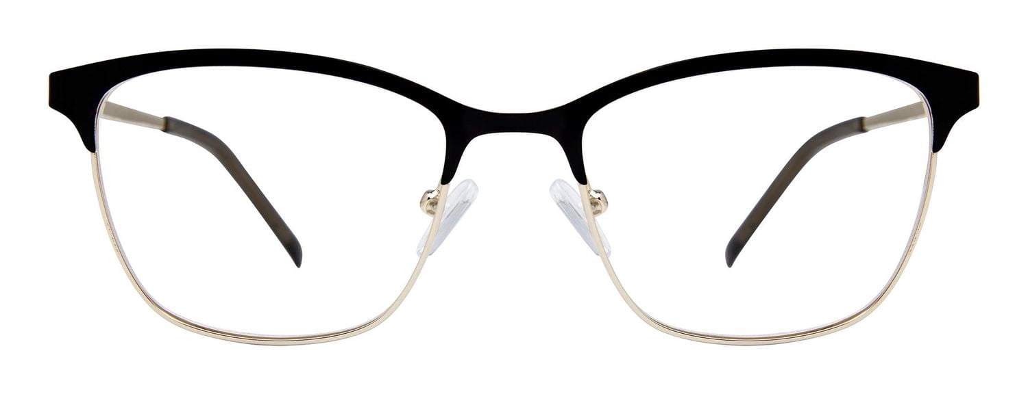 Bio Eyes Womens Prescription Eyeglasses, Stolons, Black Gold, 50.5-17.5-140