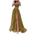 thumbnail image 5 of Sngxgn Dresses for Women Front Tie Cap Sleeves V Neck Midi Bodycon Dress(Army Green,L), 5 of 8