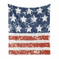 thumbnail image 1 of America Soft Flannel Fleece Throw Blanket, Fourth of July Theme Flag of United States of America with Grunge Effect, Cozy Plush for Indoor and Outdoor Use, 70" x 90", Red Blue and White, by Ambesonne, 1 of 6