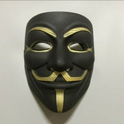 2 Pack V for Vendetta Matte Finish Polishing Black Hacker Mask Anonymous Costume