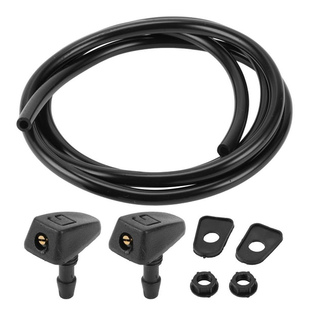 Boquilla de lavado de parabrisas Unique Bargains, boquillas de rociado de parabrisas delantera con manguera de fluido de 1.2 metros No. 30655605 para Volvo C30 2008-2013, color negro