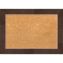Amanti Art Natural Cork Board Framed Wildwood Brown Narrow Bulletin Board 21 in. x 15 in.