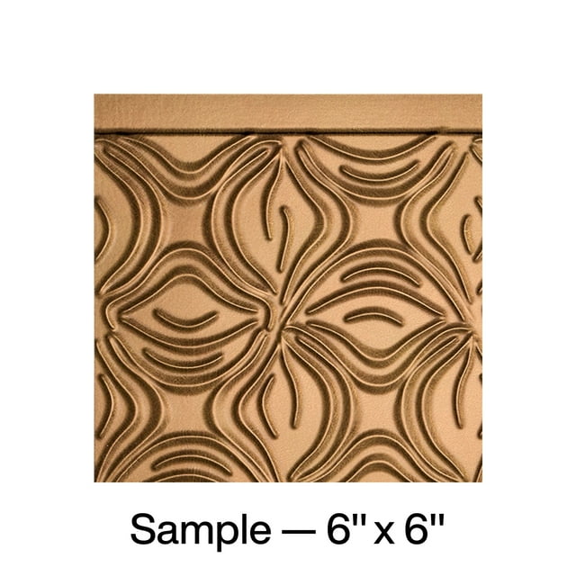 FASÄDE Lotus Decorative Vinyl Backsplash Panel in Antique Bronze (6X6 Inch Sample)