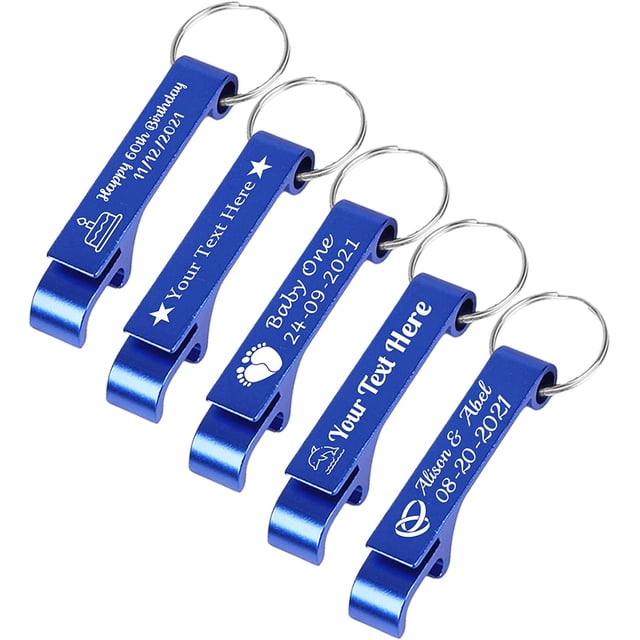 Abrebotellas personalizado Abridor de cerveza personalizado Llavero Abridor de botellas Grabado, Regalo para Navidad Boda Fiesta Papá Marido, 5 piezas, Azul Rojo Verde MX-0132243FYD