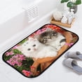 thumbnail image 4 of GZHJMY Bathroom Rugs Mats Non-Slip, Soft Microfiber Absorbent Bath Mats for Shower Bathtubs, Cute Cats in Garden Indoor Entrance Door Mats Bedroom Laundry 36”x24” Carpet Runner, 4 of 7
