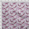 thumbnail image 4 of oneOone Cotton Silk Pink Fabric Whale Fabric For Sewing Printed Craft Fabric By The Yard 42 Inch Wide, 4 of 6