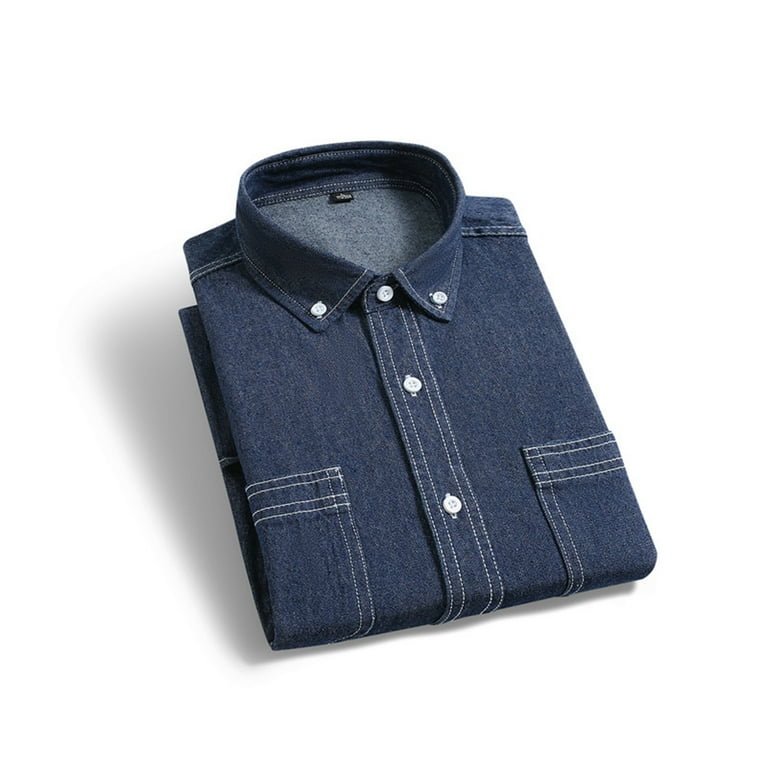 Havenx Mens Denim Shirt Short Sleeve Casual Shirts 2025 Button