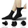 thumbnail image 2 of Youmation 6 Pack  Ruffle Socks Women - Turn-Cuff Frilly Sock - Lightweight Cotton Socks-Black, 2 of 6