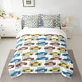 thumbnail image 3 of Manfei Blue Yellow Race Car 7-Piece Twin Bedding Sets, Automobile Sports Bedding Comforter Set, Chic Buffalo Plaid Reversible Sheet Sets, Luxury Bedroom Decor, 3 of 8