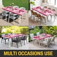 thumbnail image 5 of Happy Valentine's Day Table Cloths for 5 Foot Rectangle Tables, Pink Love Hearts Romantic Patio Waterproof Elastic Fitted Tablecloths, Washable Rectangular Table Cover for Camping, 5 of 8