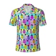 thumbnail image 2 of Daiia Graffiti Pineapples Pattern Men’s Polo Shirts,Solid Deck Shirt,Classic Fit, Breathable Cotton Polo for Casual and Sport Wear-Medium, 2 of 9