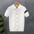 thumbnail image 2 of JAJAHO Men's Button Up Shirts Short Sleeve Collared Summer Striped Regular Fit Beach Shirts Casual Business Wear Versatile Tops, 2 of 8