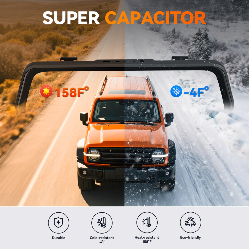 WolfBox M40 10-Inch Mirror Dash Cam 4K+1080P photo 7