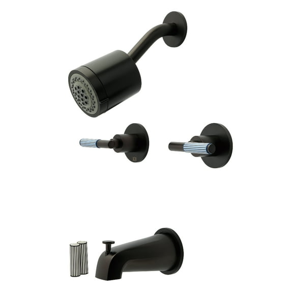 Kingston Brass KBX8145KPS Verona Double-Handle Tub and Shower Faucet, Oil Rubbed Bronze