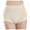 Beige, variant on Women's High Waisted Underwear Seamless Comfort Plus Size Panties Belly Control Everyday