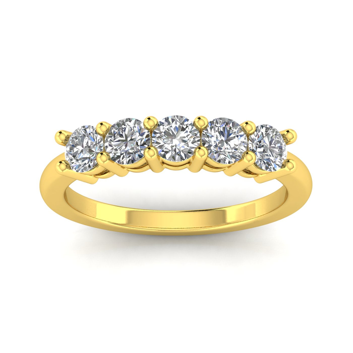 1.00ctw Diamond Five Stone Band in 14k Yellow Gold (G-H, I2)