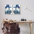 thumbnail image 2 of Bold Blue Ikebana Patterned Vase Botanical & Floral Graphic Art White Framed Art Print Wall Art, Set of 2, 2 of 8
