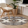 thumbnail image 5 of Brown Boho Round Rug 3.3ft Area Rug Washable Soft Non-Slip 3.3' Circle Low Pile Rugs Southwestern Ethnic Aztec Retro Geometric Carpet for Bedroom Living Room Entryway Home Office Dining Room, 5 of 9