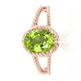 thumbnail image 3 of AoneJewelry 1.25 Carat Peridot Oval Shape Ring In 10K Solid Rose, White & Yellow Gold, 3 of 5