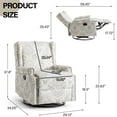 thumbnail image 3 of Recliner Chair Set of 2 Swivel Glider Rocker Nursery Chair for Adults, High Back Upholstered Rocking Armchair for Living Room, Manual Reclining Sofa Lounge Chair with Deep Seat in Fabric - Beige, 3 of 5