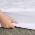 thumbnail image 5 of HIG White Quilted Fitted Mattress Pad, Elastic Fitted Mattress Cover Protector with Deep Pocket Fits 8-21 inch Mattress,Soft Breathable Down Alternative Bed Protector, 54x75 Inches, 5 of 9