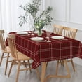 thumbnail image 2 of 60x84 Inch Checkered Vintage Linen Table Cloth Rectangle Buffalo Plaid Christmas Durable Tablecloth Striped Stain Resistant Table Cover for Dining Room Festival Party Table Decor, 2 of 7