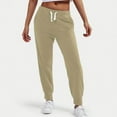 thumbnail image 2 of Penkiiy Joggers for Women,High Waist Fleece Lined Baggy Sweatpants with Pockets,Athletic Pants Athletic Pants Hiking Pants L Khaki, 2 of 7