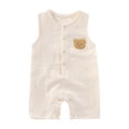 thumbnail image 1 of Akiihool Baby Boy Sports Clothes Unisex Baby Bodysuit, Organic Cotton Short Sleeve Clothes, Ultra Soft Newborn Essentials for Boys & Girls (Beige,12-18 Months), 1 of 4