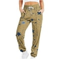 thumbnail image 2 of Ofreoo Petite Pants for Women Five-pointed Star Printed Casual Drawstring Sports Ankle Binding Leg Sweatpants on Clearance, 2 of 5