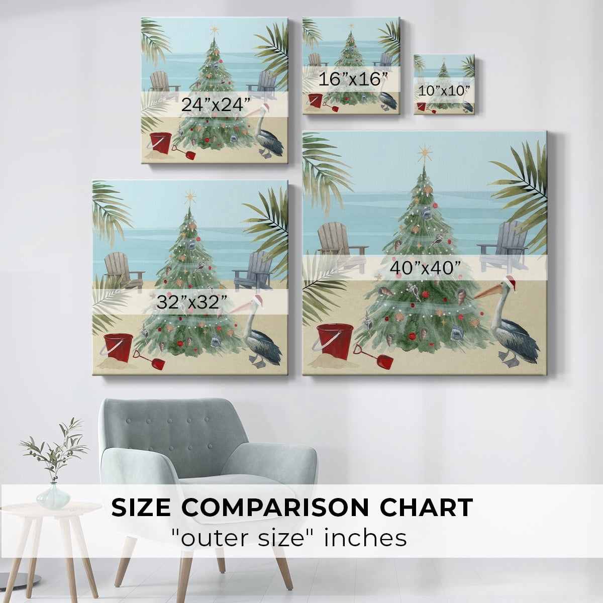 Merry Coastal Christmas I- Gallery Wrapped Canvas