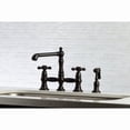 thumbnail image 2 of Kingston Brass KS7275AXBS English Country 8" Bridge Kitchen Faucet with Sprayer, Oil Rubbed Bronze, 2 of 5