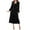 Black, variant on IROINNID Long Sleeve Dress for Women Knee-Length Formal Dress V Neck Long Sleeve Solid Pleated Dresses,Hot Pink