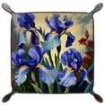 thumbnail image 2 of Jewelry Dish Trinket Tray Home Decor Wedding Gift for Her Small Ring Holder Beautiful Iris Painting Flag, 16x16cm, 2 of 6