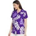 thumbnail image 2 of Stylore Womens Hawaiian Shirt Short Sleeve Blouse Sh Hibiscus Purple White XXL, 2 of 7