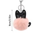thumbnail image 3 of PU Cat Keychain with Fluffy Pom Pom - Adorable Cartoon Animal Keychain Pendant, Cute Lightweight Key Ring for Cat Lovers | Decorative Gift for Keys, Bags & Zippers(Grey), 3 of 6