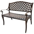 thumbnail image 2 of Outdoor Aluminum Modern 40-in Bronze Patio Bench Loveseat, 2 of 6