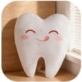 thumbnail image 2 of 11.8in Funny Teeth Plush Pillow with Quirky Cartoon Expression, Soft Stuffed Cushion for Nap and Travel, Creative Silly Face Throw Pillow for Home Decor and Gift, 2 of 7